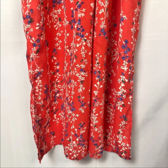 ASOS Moon River Red Floral Wrap Cropped Jumpsuit M - Picture 8 of 16